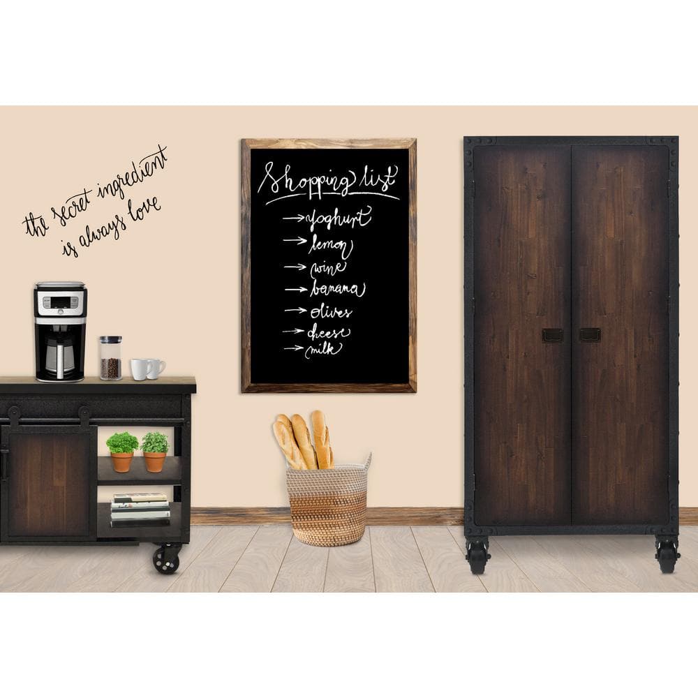 DURAMAX 36 in. W x 20 in.D Industrial Black Metal with Wood Free Standing Cabinet with Wheels