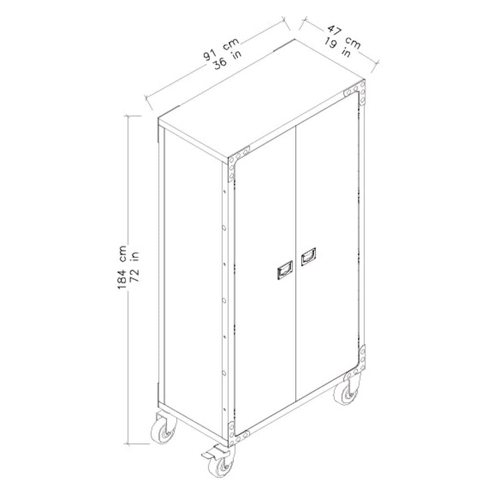 DURAMAX 36 in. W x 20 in.D Industrial Black Metal with Wood Free Standing Cabinet with Wheels