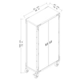 DURAMAX 36 in. W x 20 in.D Industrial Black Metal with Wood Free Standing Cabinet with Wheels