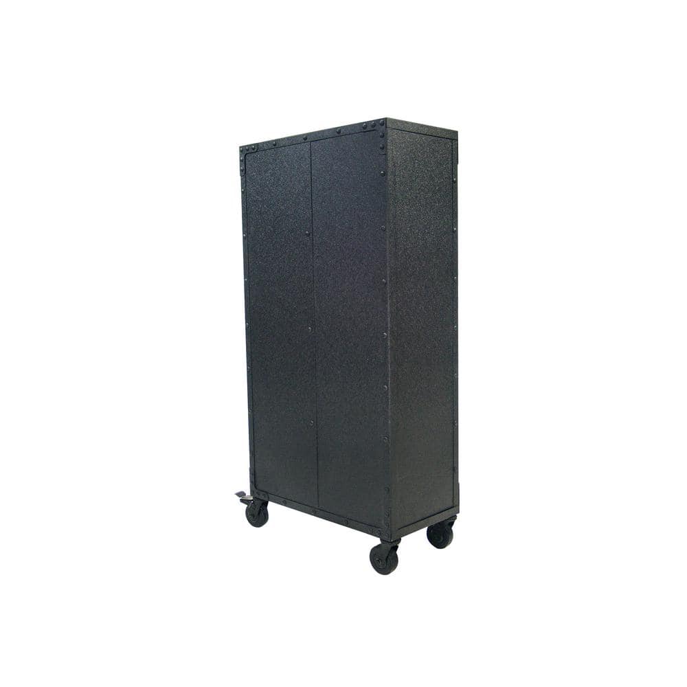 DURAMAX 36 in. W x 20 in.D Industrial Black Metal with Wood Free Standing Cabinet with Wheels