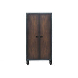 DURAMAX 36 in. W x 20 in.D Industrial Black Metal with Wood Free Standing Cabinet with Wheels