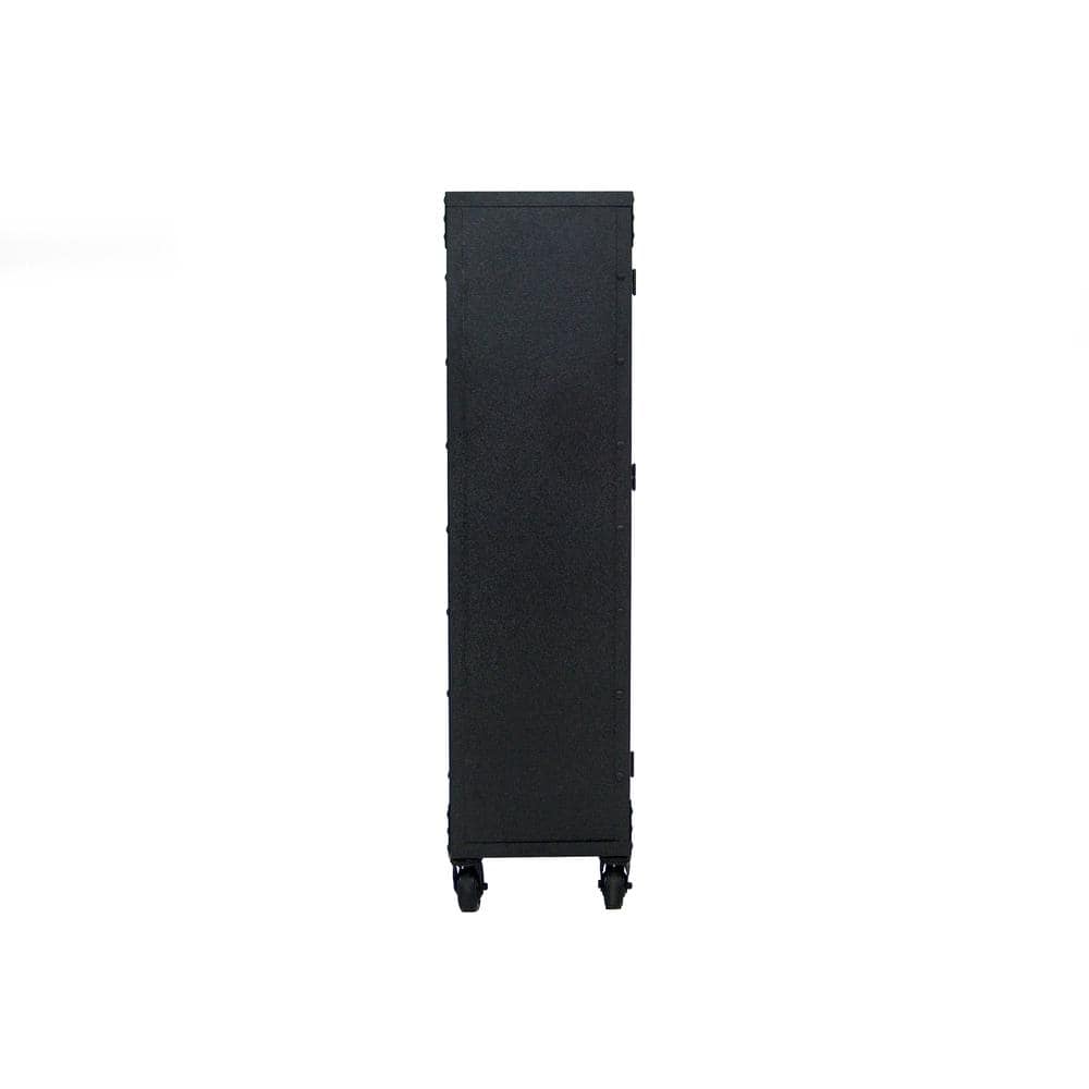 DURAMAX 36 in. W x 20 in.D Industrial Black Metal with Wood Free Standing Cabinet with Wheels