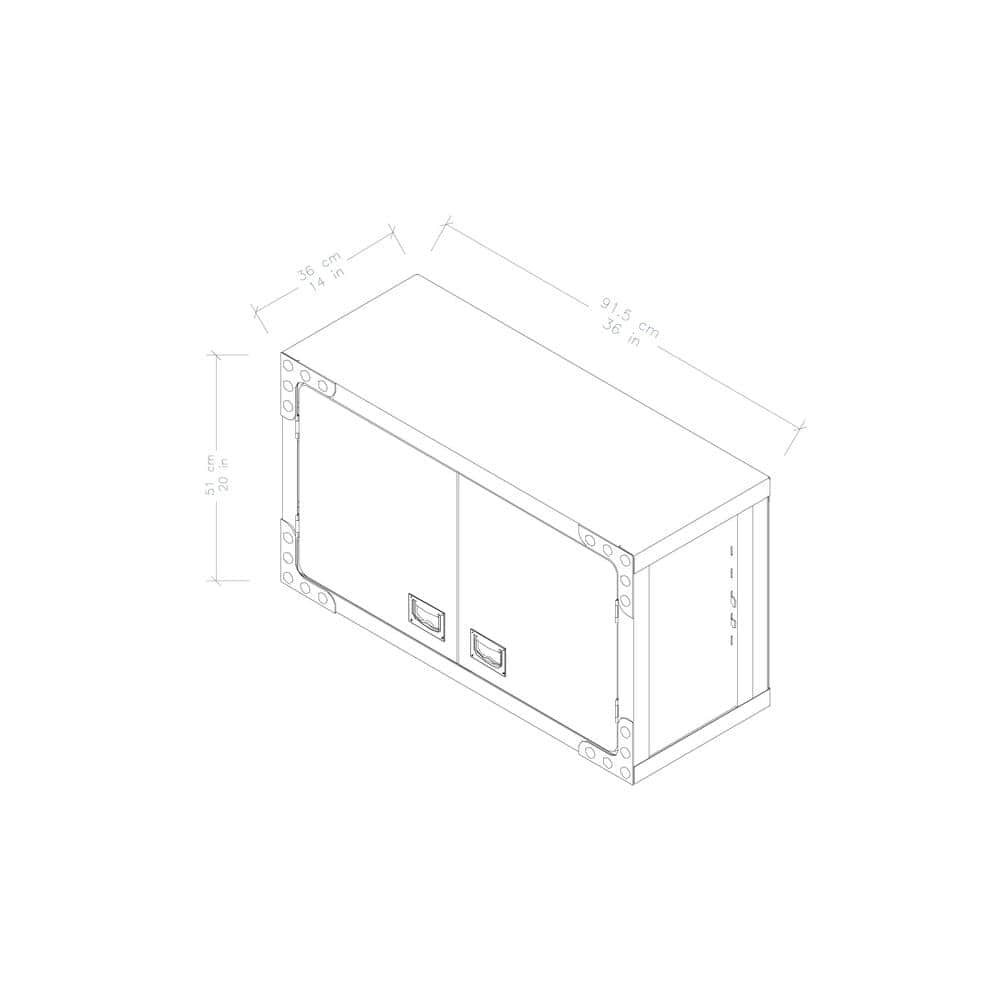 DURAMAX 37 in. W x 21 in. D Industrial Black Metal with Wood Wall Cabinet