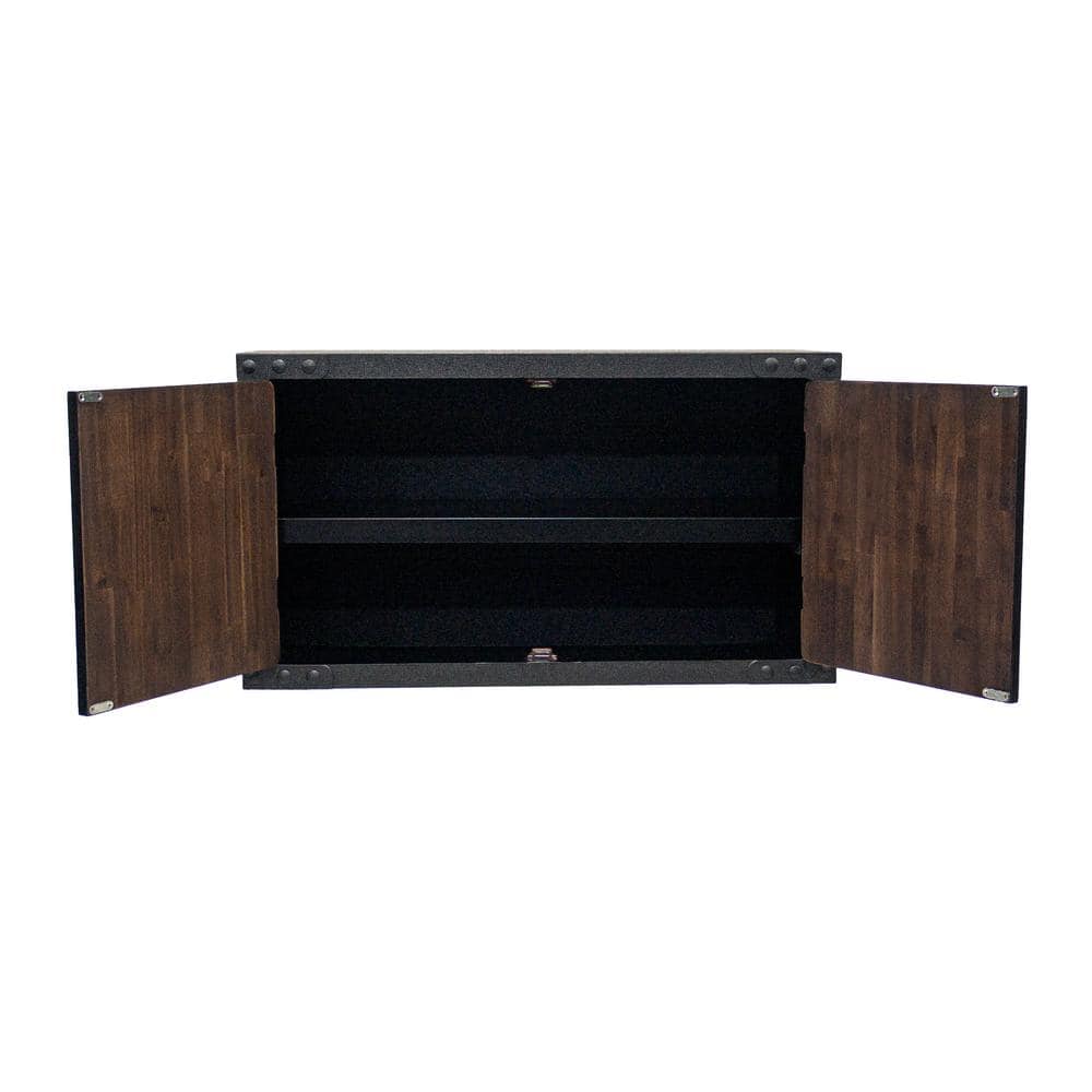 DURAMAX 37 in. W x 21 in. D Industrial Black Metal with Wood Wall Cabinet