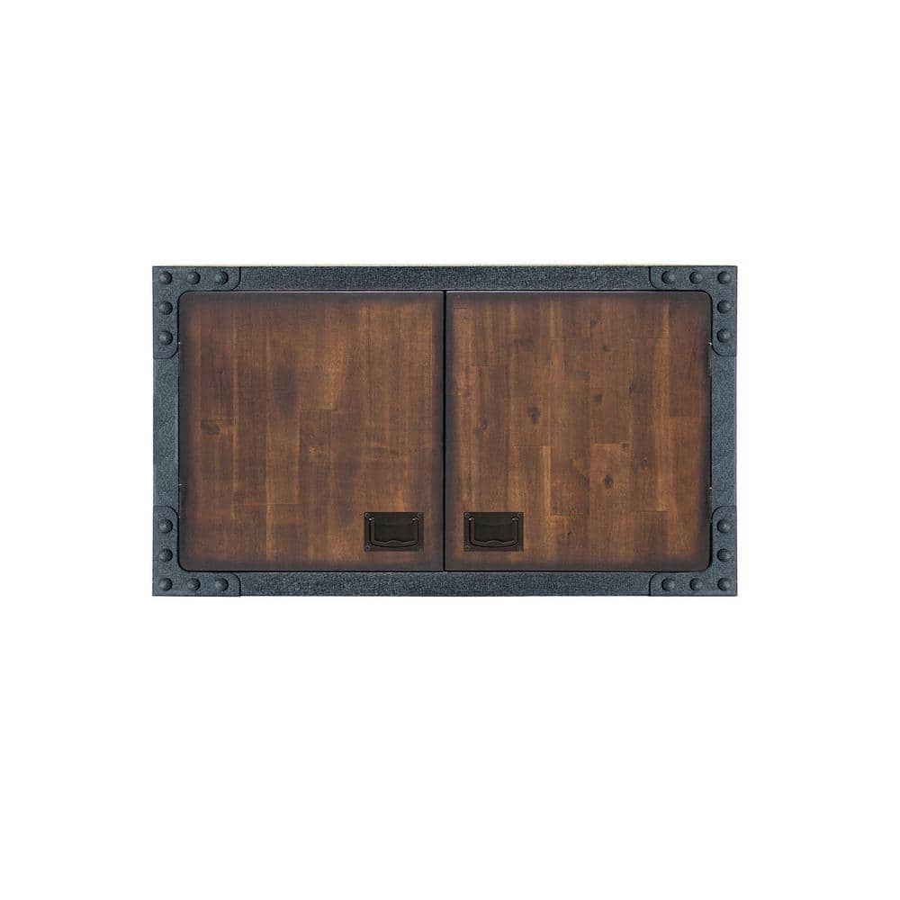 DURAMAX 37 in. W x 21 in. D Industrial Black Metal with Wood Wall Cabinet