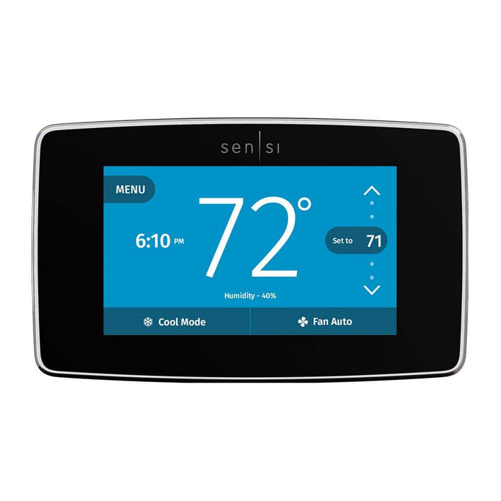 Emerson Sensi Touch 7-day Programmable Wi-Fi Smart Thermostat with Touchscreen Color Display, C-wire Required - Black