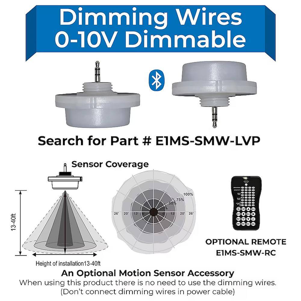 ENERGETIC LIGHTING 11.81 in x 11.81 in 20250 Lumen 5000K Daylight LED High Bay Light