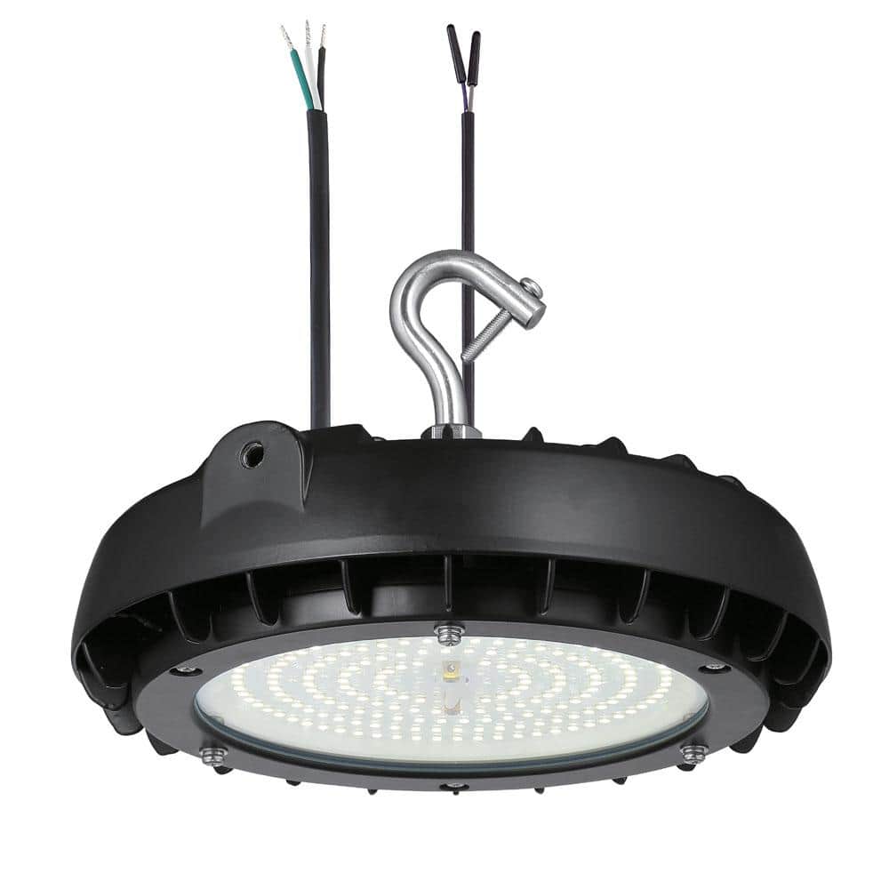 EnviroLite 9 in. Round Integrated LED Black High Bay Light, 5000K