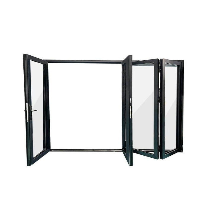 Eris 120 in. x 96 in. Right Opening/Outswing Black Aluminum Folding Patio door