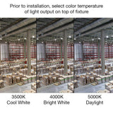 ETI LIGHTING 400-Watt Equivalent 11 in. Round Integrated LED Black High Bay Light 27000-36000 Lumens Adjustable CCT (4-Pack)