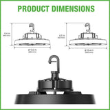 ETI LIGHTING 400-Watt Equivalent 11 in. Round Integrated LED Black High Bay Light 27000-36000 Lumens Adjustable CCT (4-Pack)