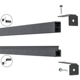EuroFence Euro Style 1 in. x 0.75 in. x 71 in. Black Aluminum Top/Bottom Frame Kit Fence Bracket