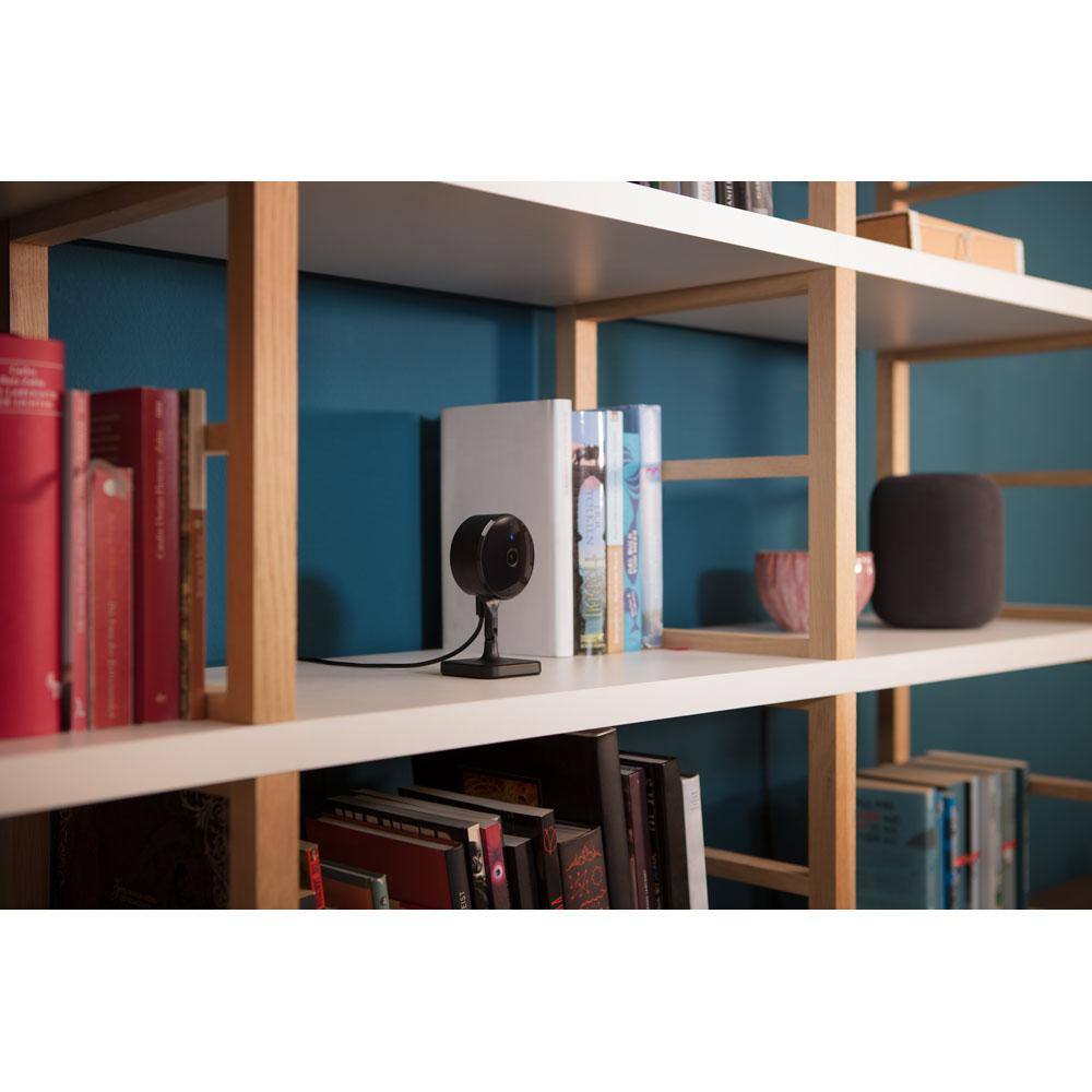 eve Wireless Indoor Plug-In Smart Security Camera with Night Vision, 2-Way Audio, Built-in Microphone & Speaker (Black)
