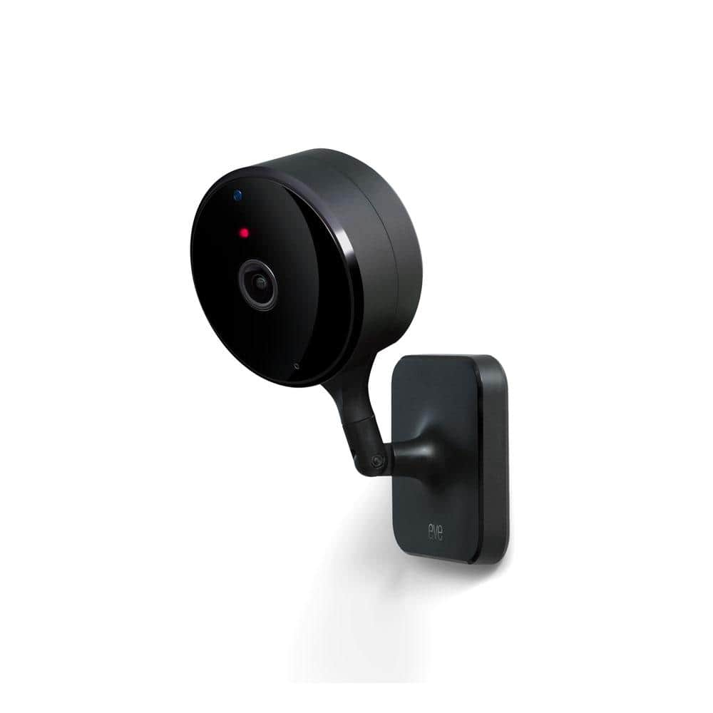 eve Wireless Indoor Plug-In Smart Security Camera with Night Vision, 2-Way Audio, Built-in Microphone & Speaker (Black)