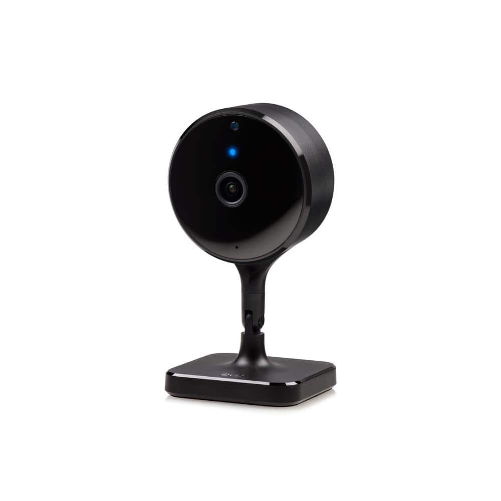 eve Wireless Indoor Plug-In Smart Security Camera with Night Vision, 2-Way Audio, Built-in Microphone & Speaker (Black)