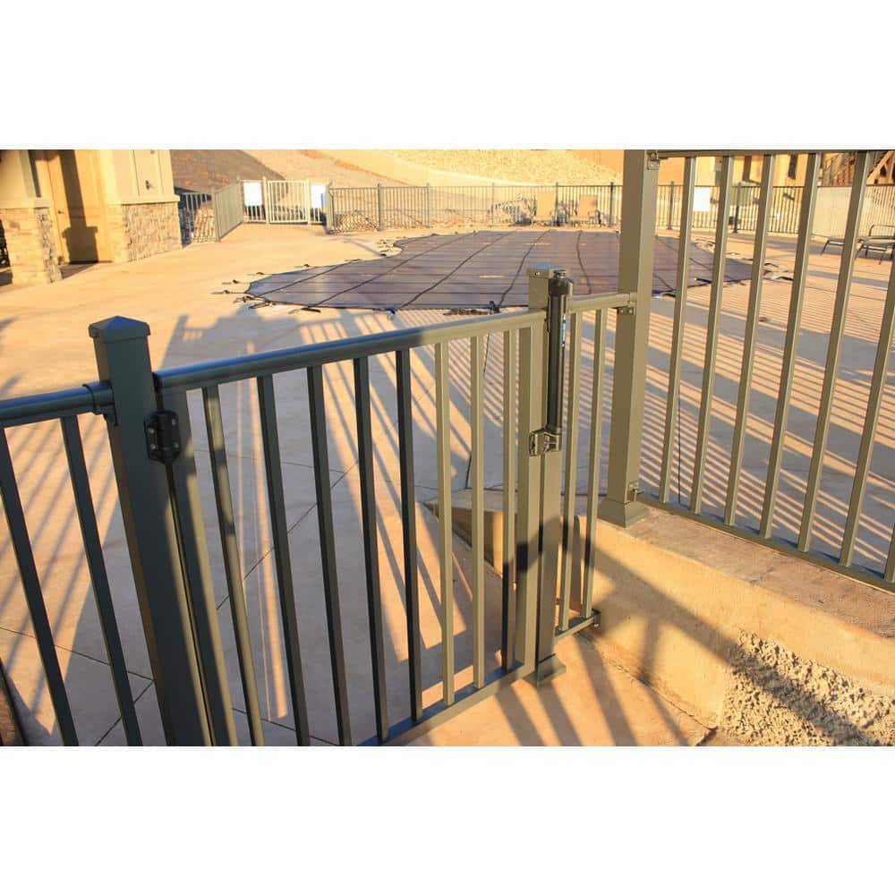 EZ Handrail 36 in x 36 in. Textured Black Pre-Built Aluminum Single-Panel Gate