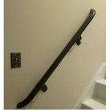 EZ Handrail 6 ft. Textured Black Aluminum Round with Curved Ends Handrail Kit