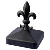 Fence Armor 4 in. x 4 in. Metal Cast Fleur de lis Post Cap Finial