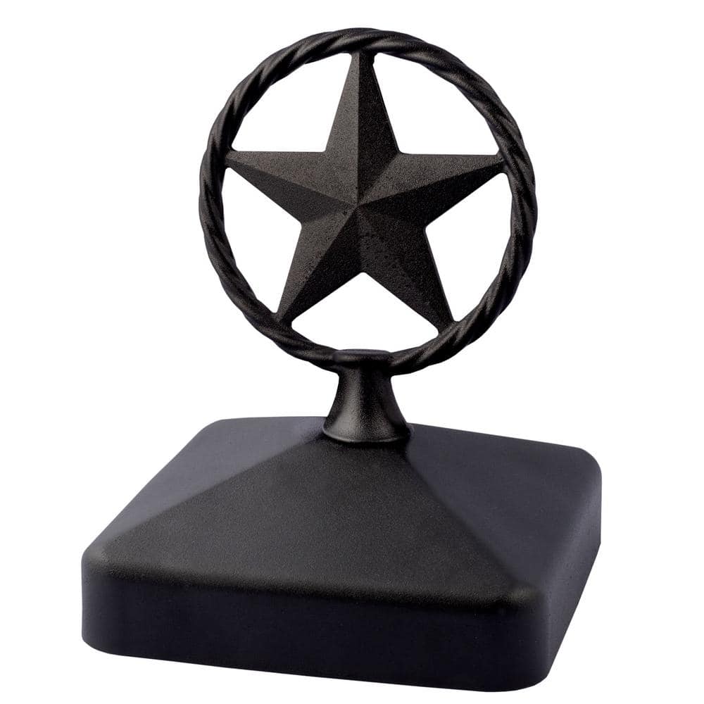 Fence Armor 4 in. x 4 in. Metal Cast Texas Lasso Star Post Cap Finial