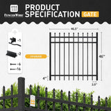 Fencer Wire 4 ft. x 4 ft. Pointed Pinnacle Anti-Rust Metal Fence Gate, Decorative Garden Gate (Single Set)