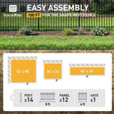 Fencer Wire 4 ft. x 8 ft. Heavy-Duty Steel Spaced Bar Pointed Pinnacle Flat Metal Fence Panel (Set of 100 ft.)