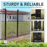 Fencer Wire 4 ft. x 8 ft. Heavy-Duty Steel Spaced Bar Pointed Pinnacle Flat Metal Fence Panel (Set of 100 ft.)