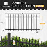 Fencer Wire 4 ft. x 8 ft. Heavy-Duty Steel Spaced Bar Pointed Pinnacle Flat Metal Fence Panel (Pack of 10)