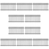 Fencer Wire 4 ft. x 8 ft. Heavy-Duty Steel Spaced Bar Pointed Pinnacle Flat Metal Fence Panel (Pack of 10)