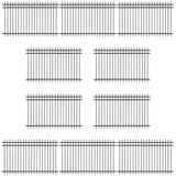 Fencer Wire 5 ft. x 8 ft. Heavy-Duty Steel Spaced Bar Pointed Pinnacle Metal Fence Panel (Pack of 10)