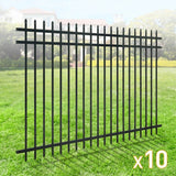 Fencer Wire 5 ft. x 8 ft. Heavy-Duty Steel Spaced Bar Pointed Pinnacle Metal Fence Panel (Pack of 10)