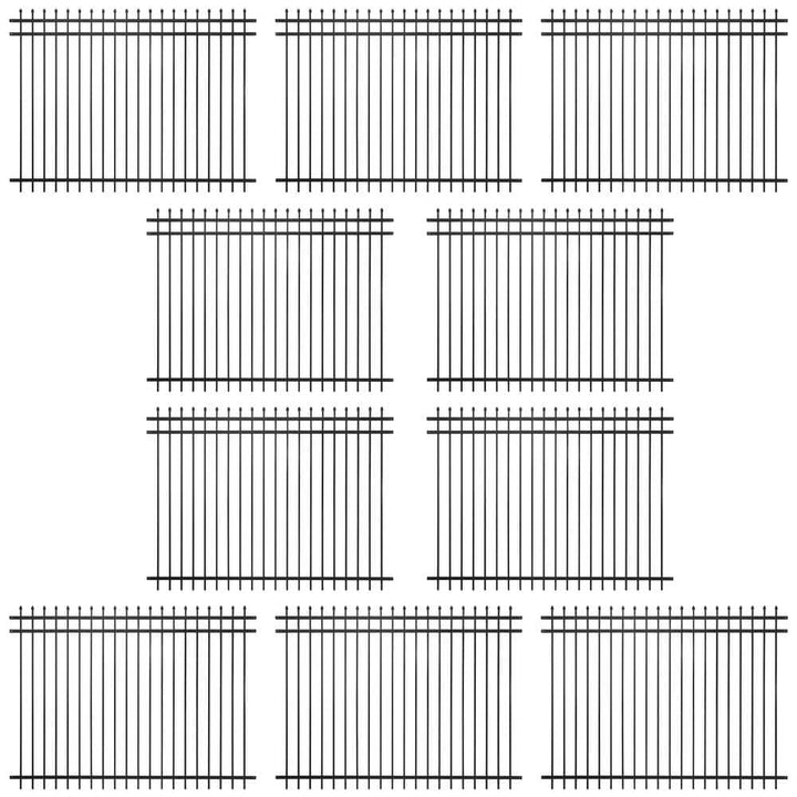 Fencer Wire 6 ft. x 8 ft. Heavy-Duty Steel Spaced Bar Pointed Pinnacle Metal Fence Panel (Pack of 10)