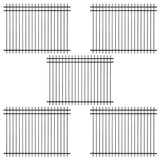 Fencer Wire 6 ft. x 8 ft. Heavy-Duty Steel Spaced Bar Pointed Pinnacle Metal Fence Panel (Pack of 5)