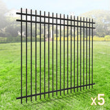 Fencer Wire 6 ft. x 8 ft. Heavy-Duty Steel Spaced Bar Pointed Pinnacle Metal Fence Panel (Pack of 5)