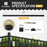 Fencer Wire 2 in. x 2 in. x 6 ft. Steel Flat Top Blank Metal Fence Post with Post Cap (1-Pack)