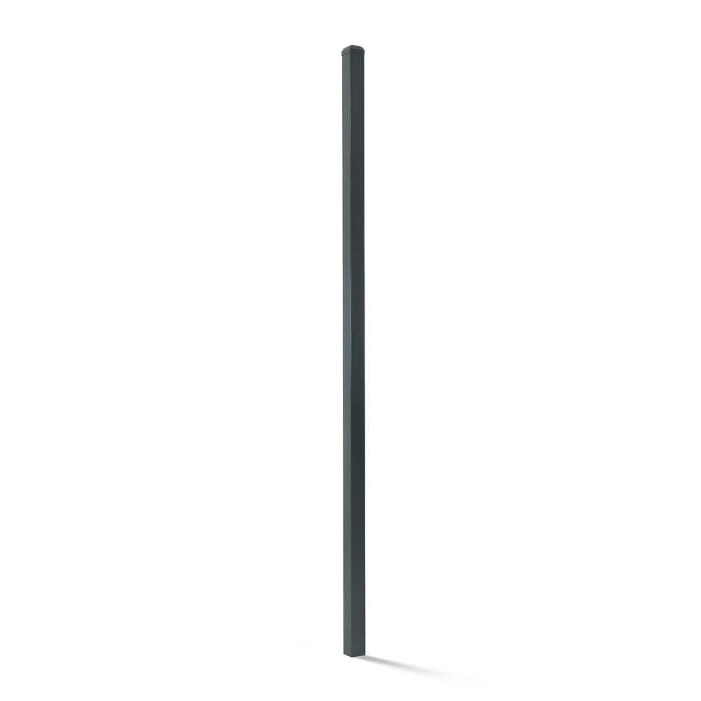 Fencer Wire 2 in. x 2 in. x 6 ft. Steel Flat Top Blank Metal Fence Post with Post Cap (1-Pack)