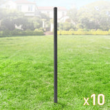 Fencer Wire 2 in. x 2 in. x 6 ft. Steel Flat Top Blank Metal Fence Post with Post Cap (10-Pack)