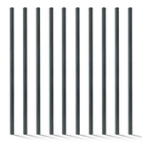 Fencer Wire 2 in. x 2 in. x 7 ft. Steel Flat Top Blank Metal Fence Post with Post Cap (10 pack)