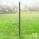 Fencer Wire 2 in. x 2 in. x 7 ft. Steel Flat Top Blank Metal Fence Post with Post Cap (10 pack)