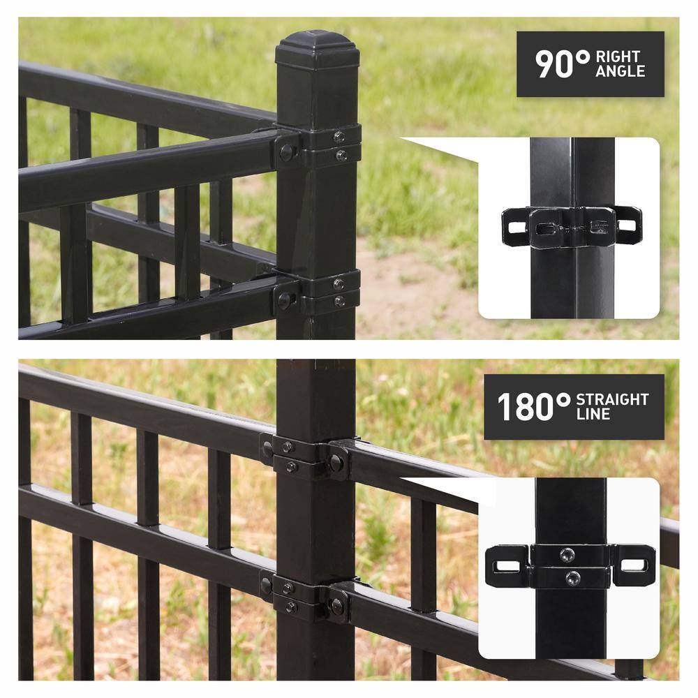 Fencer Wire 2 in. x 2 in. x 7 ft. Steel Flat Top Blank Metal Fence Post with Post Cap (5 pack)