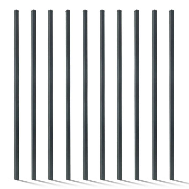 Fencer Wire 2 in. x 2 in. x 8 ft. Steel Flat Top Blank Metal Fence Post with Post Cap (10 pack)
