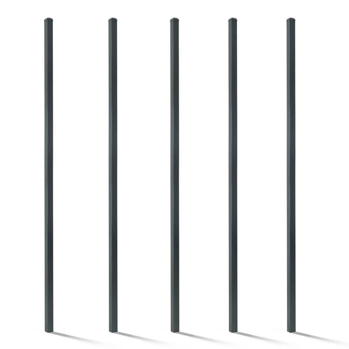 Fencer Wire 2 in. x 2 in. x 8 ft. Steel Flat Top Blank Metal Fence Post with Post Cap (5 pack)