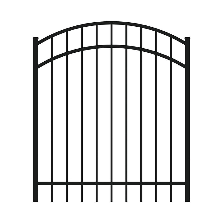 FORGERIGHT Vinings 4 ft. W x 4 ft. H Black Aluminum Arched Pre-Assembled Fence Gate