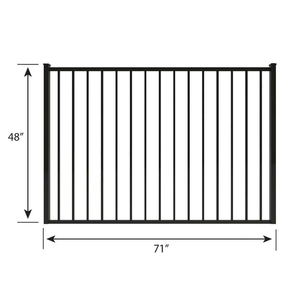 FORGERIGHT Newtown 6 ft. W x 4 ft. H Black Aluminum Pre-Assembled Fence Gate