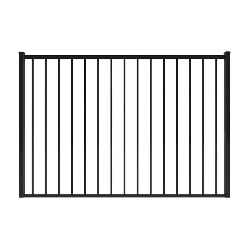 FORGERIGHT Newtown 6 ft. W x 4 ft. H Black Aluminum Pre-Assembled Fence Gate