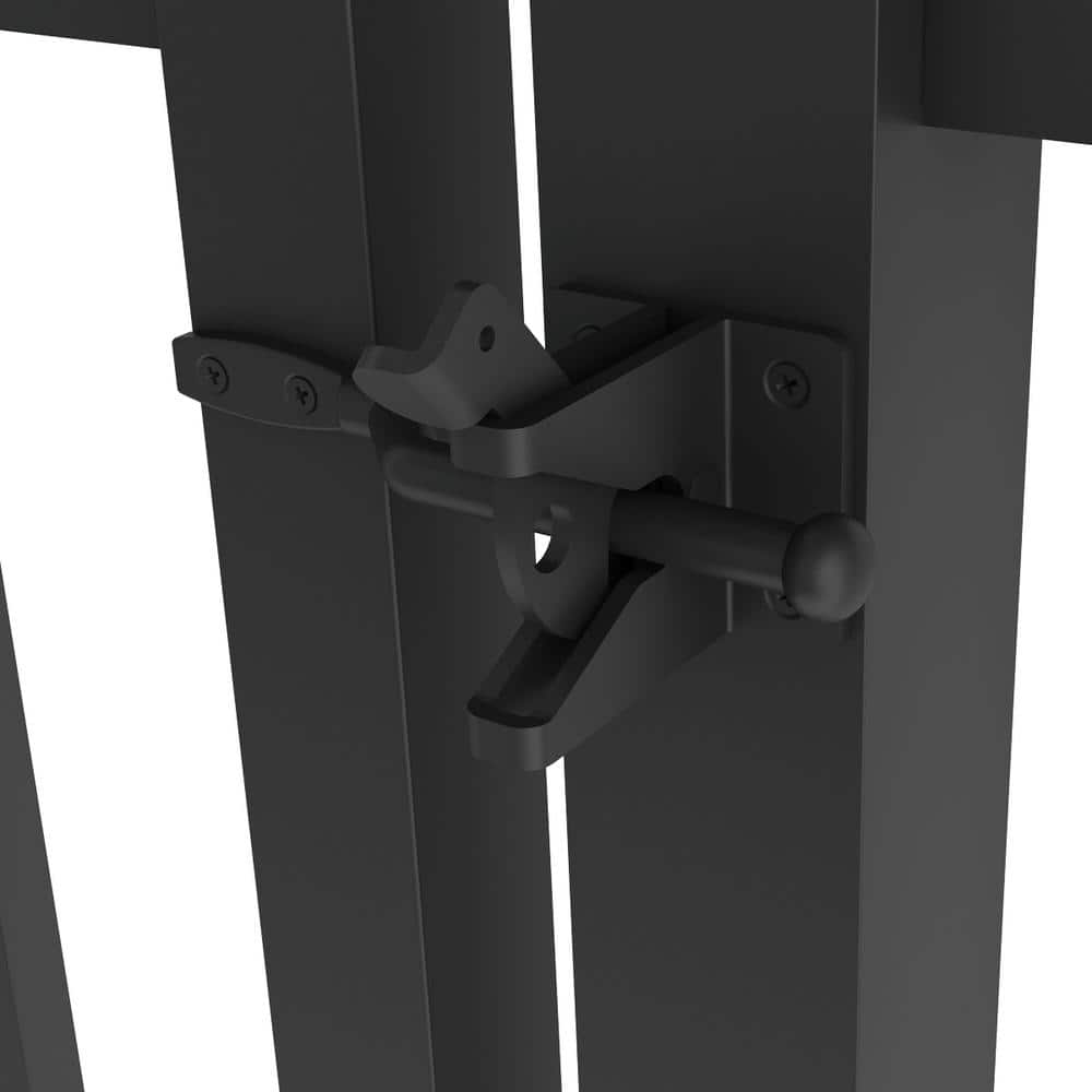 FORGERIGHT Newtown 6 ft. W x 4 ft. H Black Aluminum Pre-Assembled Fence Gate