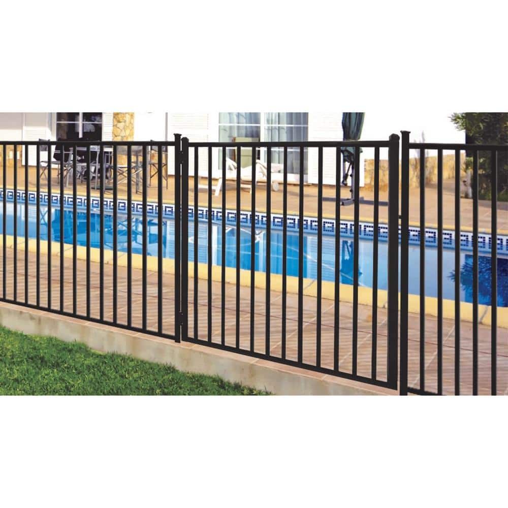 FORGERIGHT Newtown 6 ft. W x 4 ft. H Black Aluminum Pre-Assembled Fence Gate