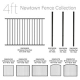 FORGERIGHT Newtown 6 ft. W x 4 ft. H Black Aluminum Pre-Assembled Fence Gate