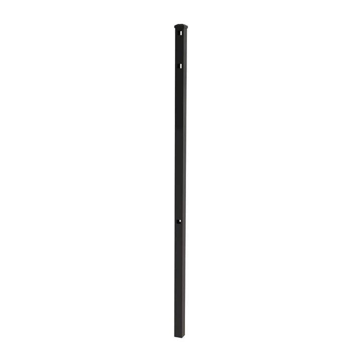 FORGERIGHT Vinings 2 in. x 2 in. x 6 ft. Black Aluminum Fence Line Post with Flat Cap