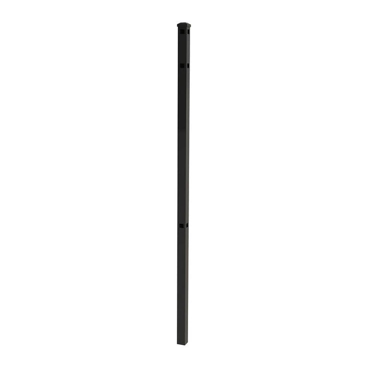 FORGERIGHT Vinings 2 in. x 2 in. x 6 ft. Black Aluminum Fence Corner Post with Flat Cap