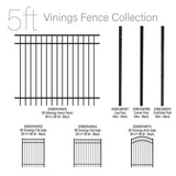 FORGERIGHT Vinings 2 in. x 2 in. x 7 ft. Black Aluminum Fence Line Post with Flat Cap